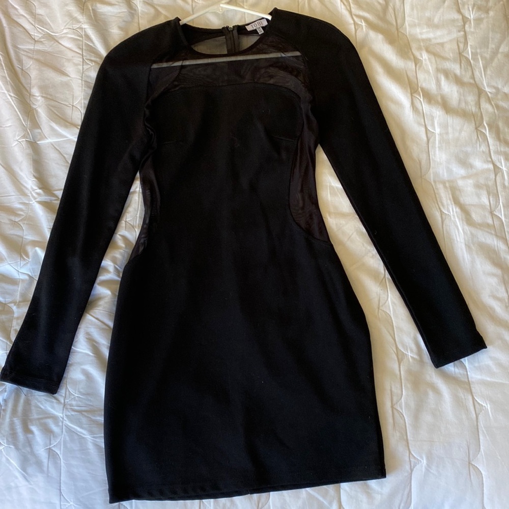Black Long Sleeve, Sheer Back and sleeves